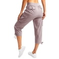 thumbnail image 7 of Womens Capris with Pockets Loose Fit Casual Capri Pants Dressy Lightweight Ladies Baggy Cargo Pants Casual Drawstring Baggy Petite Pants for Hiking(Red,S), 7 of 7