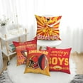 thumbnail image 3 of Football Throw Pillow Covers American Football Sport Team Decor Cushion Case Decoration Set of 4 Pillowcases Football Style Gifts for Football Lovers Fan for Sofa Bed Couch Car 20"X20", 3 of 6