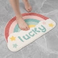 thumbnail image 2 of Unique Bargains Printed Rug Ultra Soft Absorbent Plush Bath Mat Rainbow Pattern 30" x 18", 2 of 7