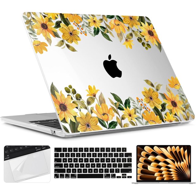 Funda para MacBook Air de 15 pulgadas M3 M2 2024 2023 A3114 A2941 con Touch ID, carcasa rígida con pantalla