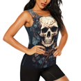 thumbnail image 2 of Fotbe Vintage Leaf Flower Skull Blusas Sin Mangas para Mujer – Estilo Casual, Corte Suelto, Slim-Fit, Cuello Redondo Deportivo, Tops de Verano para Gimnasio y Yoga-XX-Large, 2 of 7