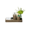 thumbnail image 2 of Kouboo La Jolla Elongated Rattan Vanity Tray Wicker Storage For Paper, Hand Towel Bathroom Vanity Organizer Countertop, Black Wash, 2 of 5