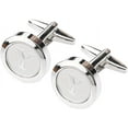 thumbnail image 4 of Mens Classic Stainless Steel Initial Cufflinks 26 Alphabet Initial Letter Cufflinks Business Wedding Shirts A-Z, 4 of 6