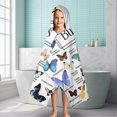 thumbnail image 6 of White Butterfly Name Pattern Hooded Bath Towel，60"x35" for Ages 3 To 12 Kids, Quick Dry Lightweight Soft Microfiber Hood Beach Towel Cover Up for Kids, 6 of 7