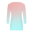 thumbnail image 6 of aidice Plus Size Tops for Women Casual Comfy Square Neck Shirts 3/4 Sleeve Gradient Color Tee Shirts, 6 of 7