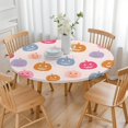 thumbnail image 3 of Happy Halloween Round Table Cloth with Elastic Edge Wrinkle Resistant Washable Pumpkin Spooky Table Covers Table Cloths for Halloween Birthday Wedding Graduation (52in), 3 of 7