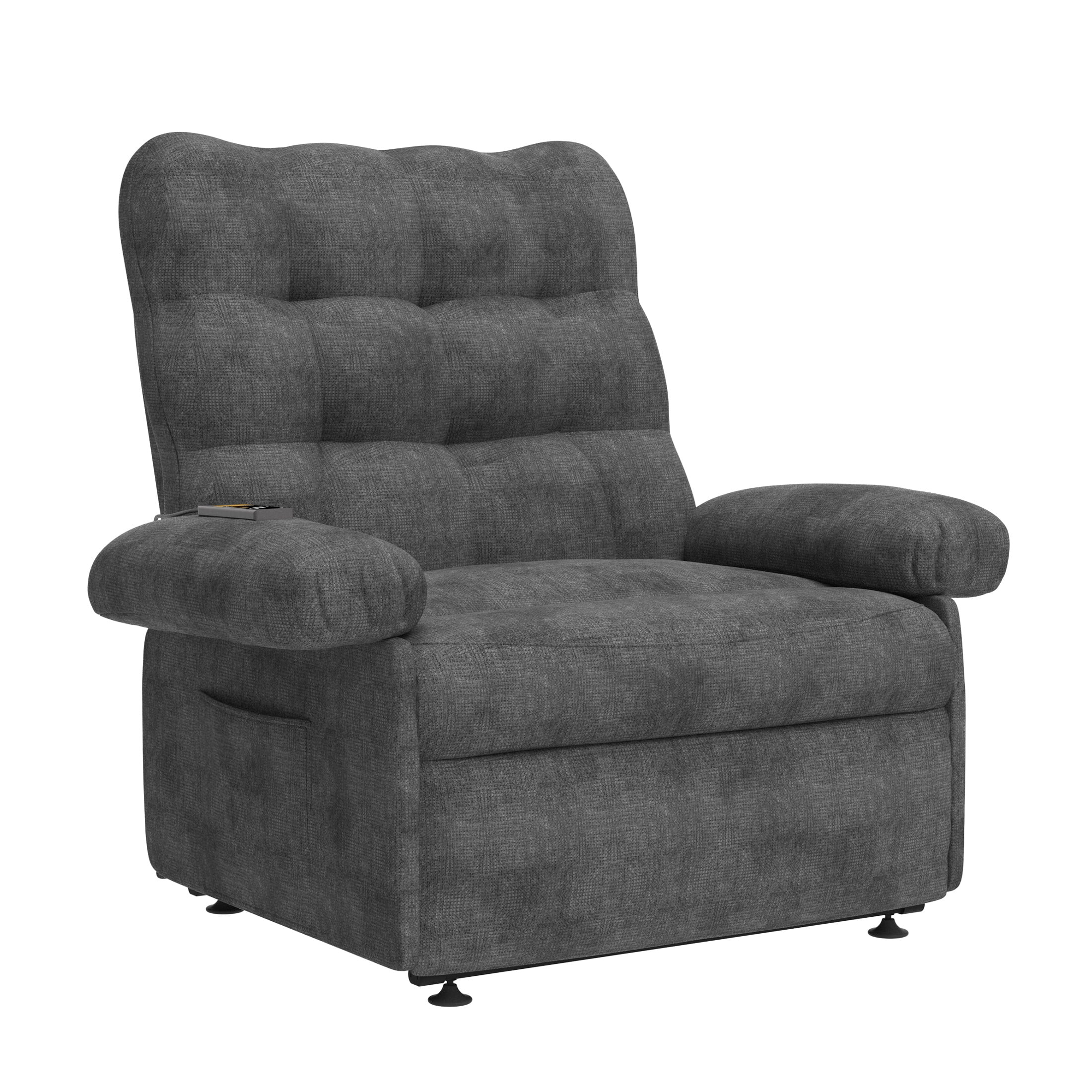 Power Lift Recliner Chair Lift Chair, HSUNNS Recliners for Elderly and Adults with Remote and Side Pockets, Heavy Duty Reclining Mechanism Reclining Sofa Chair for Living Room, Gray