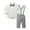 Grey, variant on Toddler Gentleman Outfit Set Collared Dress Shirt Suspenders Pants Children's Day Outfit Baby Boy Kids Suit 18-24 Months