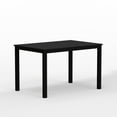 thumbnail image 5 of 3-PC - 48" Wood Dining Table + Slat Back Dining Chairs Dining Set in Black, 5 of 10