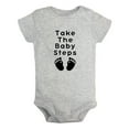 thumbnail image 2 of iDzn Take The Baby Steps Funny Rompers For Babies, Newborn Baby Unisex Bodysuits, Infant Jumpsuits, Toddler 0-24 Months Kids One-Piece Oufits, 2 of 5