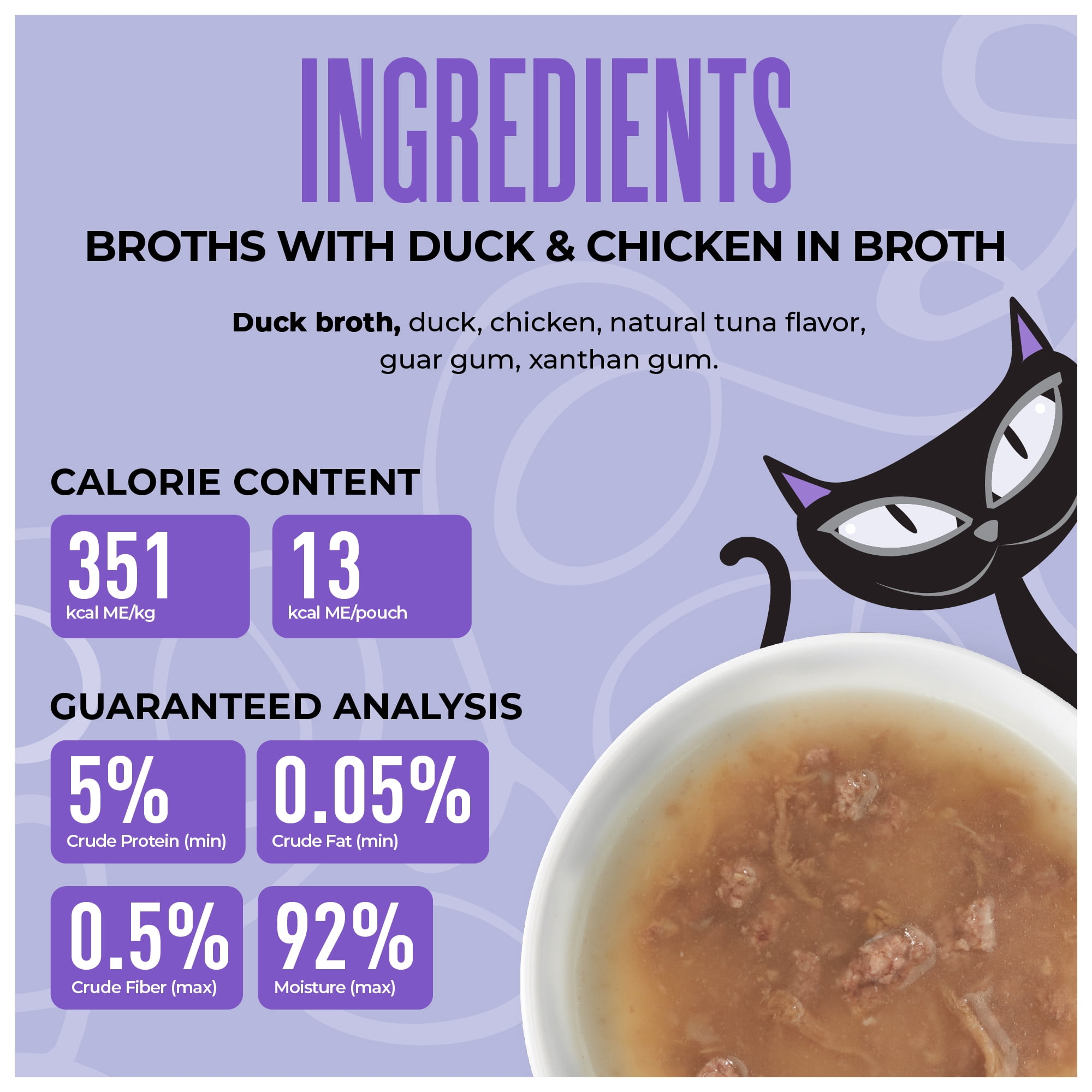 (6 pack) Tiki Cat Born Carnivore Broths Wet Cat Food Topper, Duck & Chicken, 1.3 oz. Pouch