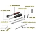 thumbnail image 4 of 46-Pcs 1- 4" Screwdriver Drive Socket & Bits Set | Combination With Reversible Ratchet Wrench, Spinner Handle & Extension Bar | Chrome Vanadium Steel, Durable & Reliable, Repair Tools, 4 of 5
