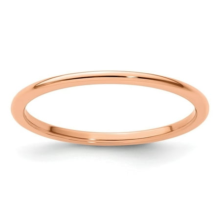 Auriga Fine Jewelry 10K Rose Gold 1.2mm Half Round Polished Stackable Band for Women Size- 4.5