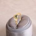 thumbnail image 3 of Half-Circle Solitaire Green Moss Agate Sunburst & Modern Geometric Gold Ring, Textured 925 Starling Silver Band Ring with D Shape Stone Minimalist Gift Ring For Her, 3 of 5