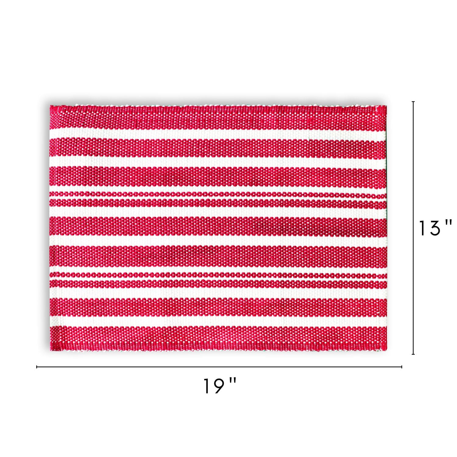 Ensemble de 4 sets de table en coton à rayures Broadway Fabstyles, lavables en machine, parfaits pour la cuisine et la table à manger ou les tables d'extérieur