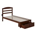 thumbnail image 2 of AFI Warren Solid Wood Twin Extra Long Bed with Foot Drawer in Walnut, 2 of 9