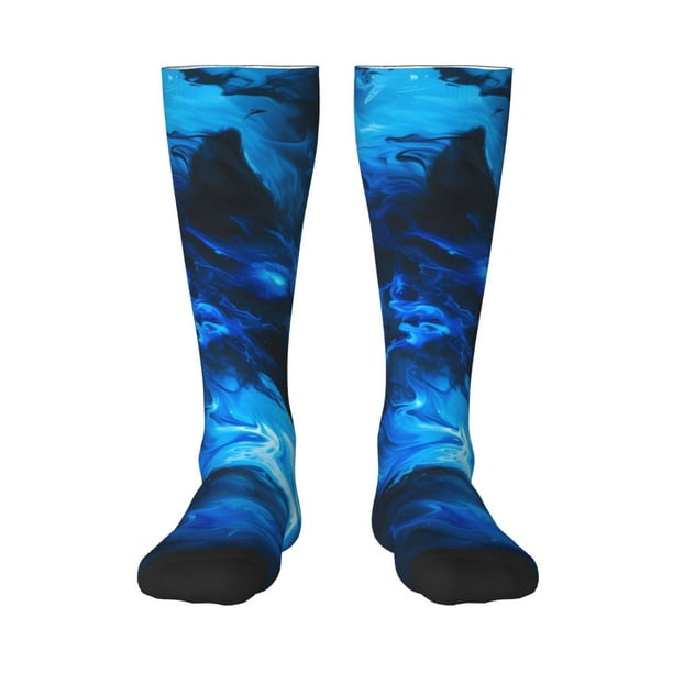 Fotbe Wolf Calcetas Divertidas Estampadas para Hombre y Mujer, Calcetas de Algodón hasta la Rodilla para Caminar, Correr, Enfermería y Embarazo