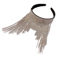 thumbnail image 3 of EeaseMX Banda para el cabello con brillantes diamantes de imitación, elegante decoración para la cabeza con borlas., 3 of 7