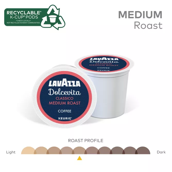 Lavazza Coffee Classico Medium Roast K-Cup Coffee Pods, 80 Count