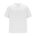 thumbnail image 4 of hotojiny Men's Solid Lightweight T-Shirt Summer Half Sleeve Notch V Neck Casual Tee Soft Loose Fit Beach Vaction Clothes, 4 of 7