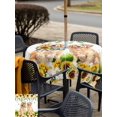 thumbnail image 5 of Outdoor Tablecloth with Umbrella Hole for Patio/Picnic/Party/Camping, Cute Puppy Sunflowers Waterproof Table Cloth Square Cover Washable, Farmhouse Eucalyptus Leaves (54"x 54"), 5 of 8