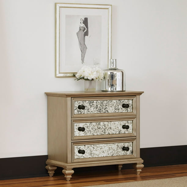 Home Styles Visions Silver And Gold Champagne Drawer Chest