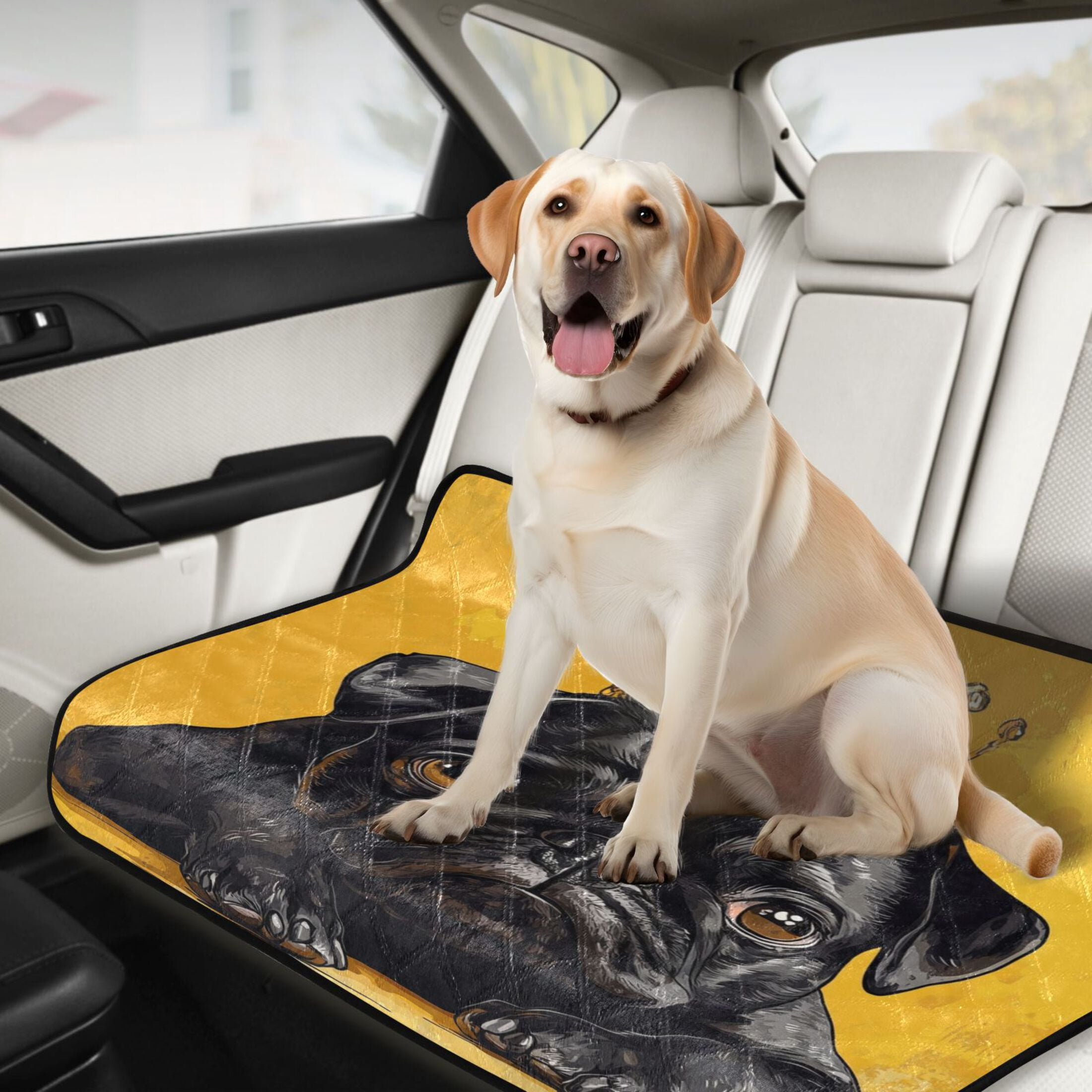 Qxltty Crown Black Pug Dog Cat litter Pads Pet Set of 3 Diaper Mats Center Anti-leakage Layer Absorbent Soft and Comfortable
