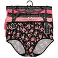 thumbnail image 3 of Delta Burke Intimates Women's Plus Size Sexy Classic High Rise Brief Panties (5Pr) (X-Large, Hot Pink Black Florals), 3 of 13