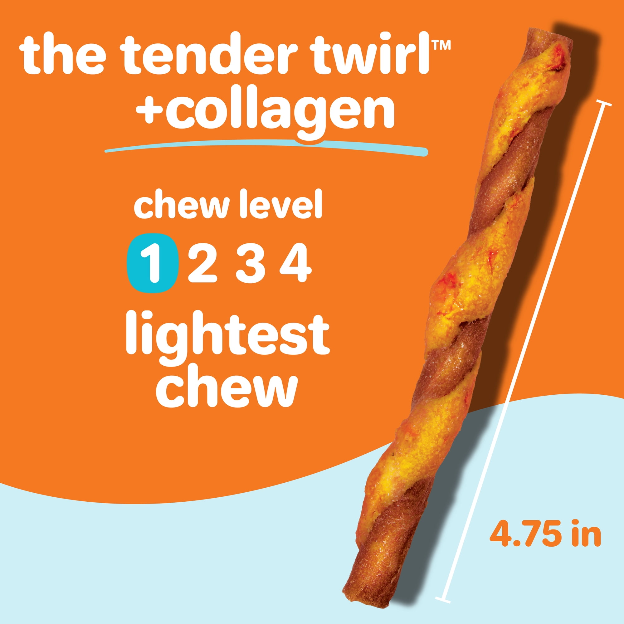 Hartz Oinkies Chickentastic Tender Twirls + Collagen Dog Treats, 9.5 oz (20 Count)