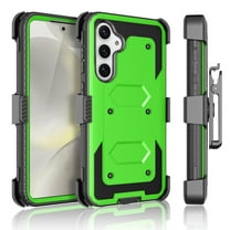Tiflook Samsung Galaxy S24 5G 2024 Case Holster, Shock Absorbing [Built-in Screen] [Kickstand Locking Belt] Carrying Secure Swivel Defender Full Body Cover Green