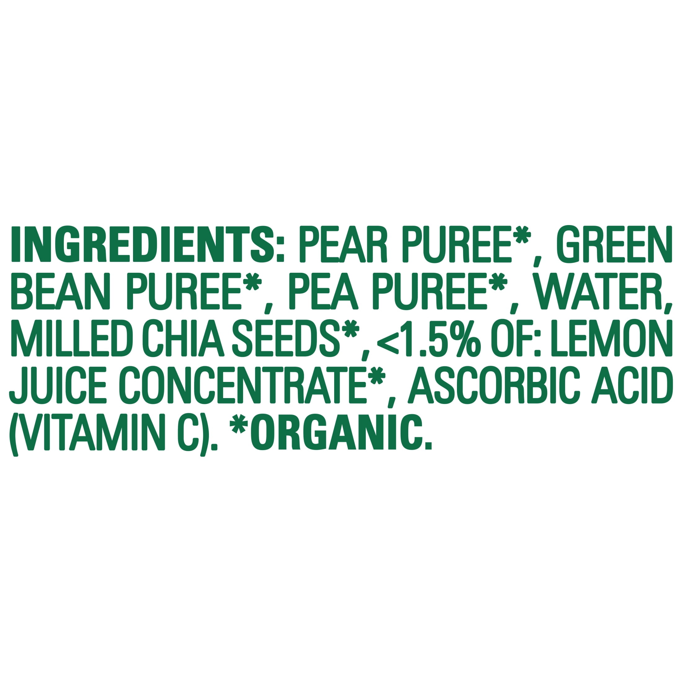 Happy Tot Organics Super Foods Stage 4, Pears Green Beans Peas & Super Chia, Organic Tot Food Pouches, 4.22 oz. (8 pack)