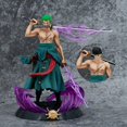 thumbnail image 4 of Samurái Sanji Toys One Piece Roronoa Zoro Luffy, figura de Anime de Manga de tres cuchillos, estatua de Anime, modelo de colección de figura de acción de Pvc, 4 of 4