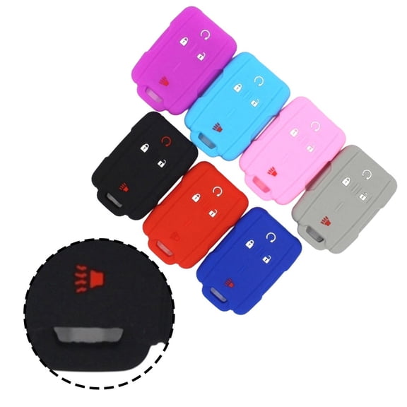 Baguer Soft Silicone Key Case Cover for Chevrolet Silverado Colorado 2014-2023, Protective Shell for 3 4 Button Remote Fob M3N-32337100 Black