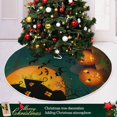 thumbnail image 6 of Coolnut Halloween Tree Skirt, Cartoon Pumpkins Xmas Tree Skirt, Floor Door Round Mat Decorations for Holiday Party Home Christmas Day Ornaments,35.4", 6 of 6