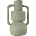thumbnail image 6 of DecMode 14" Abstract Textured Light Gray Paper Mache Vase with Squared Handles, 6 of 8