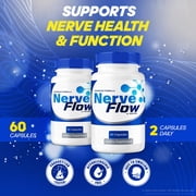 (2 Pack) Nerve Flow – Daily Support Formula with a Balanced Blend for Nerve Health, Comfort, and Function | NerveFlow Easy-to-Swallow Pills for Daily Nerve Support (120 Capsules)