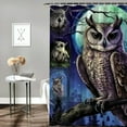 thumbnail image 2 of SHERONV Owl Skull Full Moon Bathroom Decor Set with Hooks, Colorful Luxurious Graphic Print Polyester Fabric Fashion Shower Curtain Set 36"x72, 2 of 7
