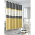 thumbnail image 3 of Shower Curtain Yellow Gray Geometric Bathroom Curtains with Hooks, Waterproof Fabric Stitching Morocco Pattern Bath Shower Curtains Set for Bathroom Bathtubs Decor 72x72 Inch, 3 of 8