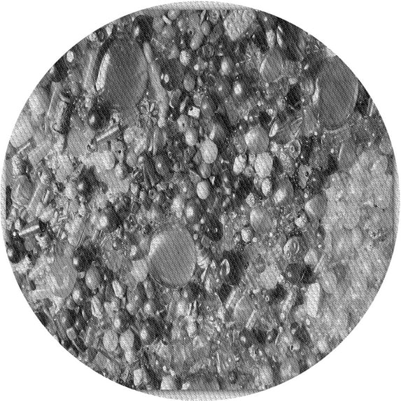 Ahgly Company Indoor Round Patterned Dark Gray Area Rugs, 6' Round