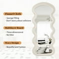 thumbnail image 5 of Easy4Home 63"x24" Irregular Full Length Mirror with Wavy Flannel Frame Decorative Round Edge Floor Mirror, White, 5 of 6