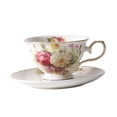 thumbnail image 2 of Juego de taza y platillo de café de cerámica romántica con asa antideslizante, versátil, 180 ml, ideal como regalo de inauguración., 2 of 9