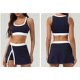 thumbnail image 2 of PISONIC Womens Workout Sets 2 Piece Tennis Sets Skorts Sets Athletic Gym Golf Outfits Tank Top and Skort, 2 of 6