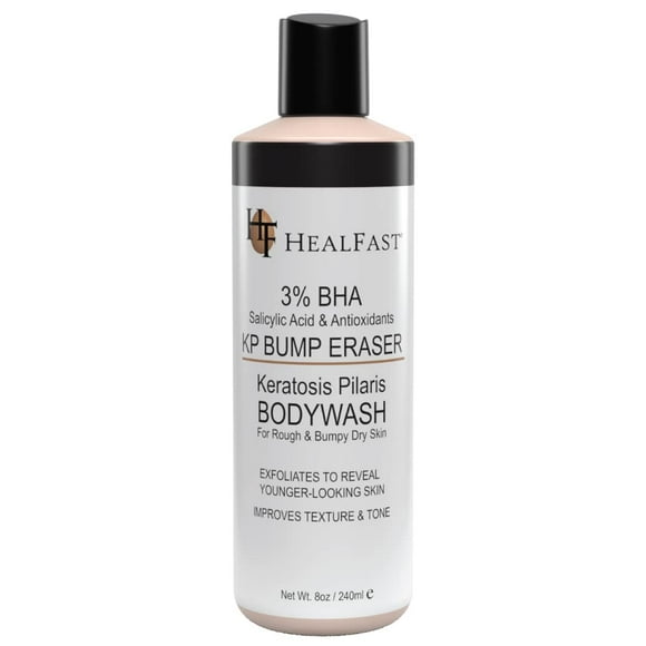 HealFast KP Bump Eraser Bodywash - Suaviza, exfolia, nutre la piel áspera y con baches con 3% de BHA - Queratosis pilaris - Para todo tipo - No requiere fregado - Sin fragancia ni parabenos