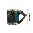 thumbnail image 3 of Viking Themed Tankard With Axe Handle And Norse Warrior Relief Stainless Steel Liner Resin Exterior Decorative Mug For Beverages, 3 of 5