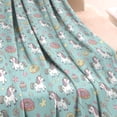 thumbnail image 3 of Light Blue Cartoon Unicorn Donut Lollipop Pattern Blanket,Comfortable Soft Lamb Wool Throw Blanket,All Season,Warm Lightweight Blankets for Sofa Bed Couch Living Room Chair,60"x80", 3 of 4