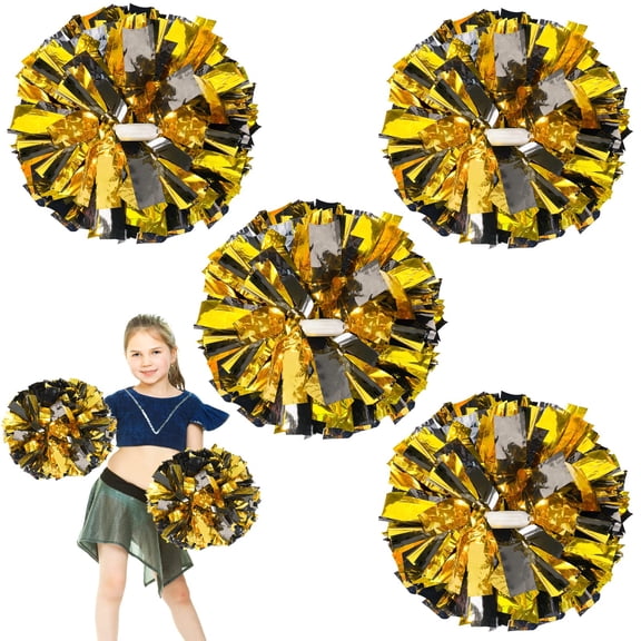 Minzimin 4Pcs 12inch Cheerleading Pom Poms, Cheerleader Pompoms Cheer Poms , Cheering Squad Pompoms for School Sports Games Dance Party