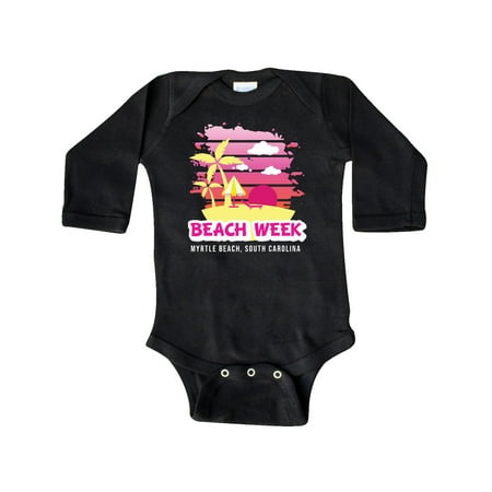 

Inktastic Beach Week Myrtle Beach South Carolina with Palm Trees Gift Baby Girl Long Sleeve Bodysuit