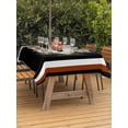 thumbnail image 3 of Outdoor Tablecloth with Umbrella Hole for Patio/Picnic/Party/Camping, Black Sage Boho Waterproof Table Cloth Rectangle Table Cover Washable, Farmhouse Ethnic Tribe Geometric (54"x 80"), 3 of 9