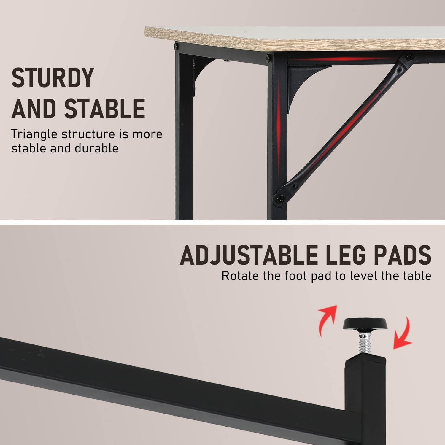 BestOffice 39.4 inches Computer Desk,Modern Simple Style PC Desk with Metal Frame，Nature