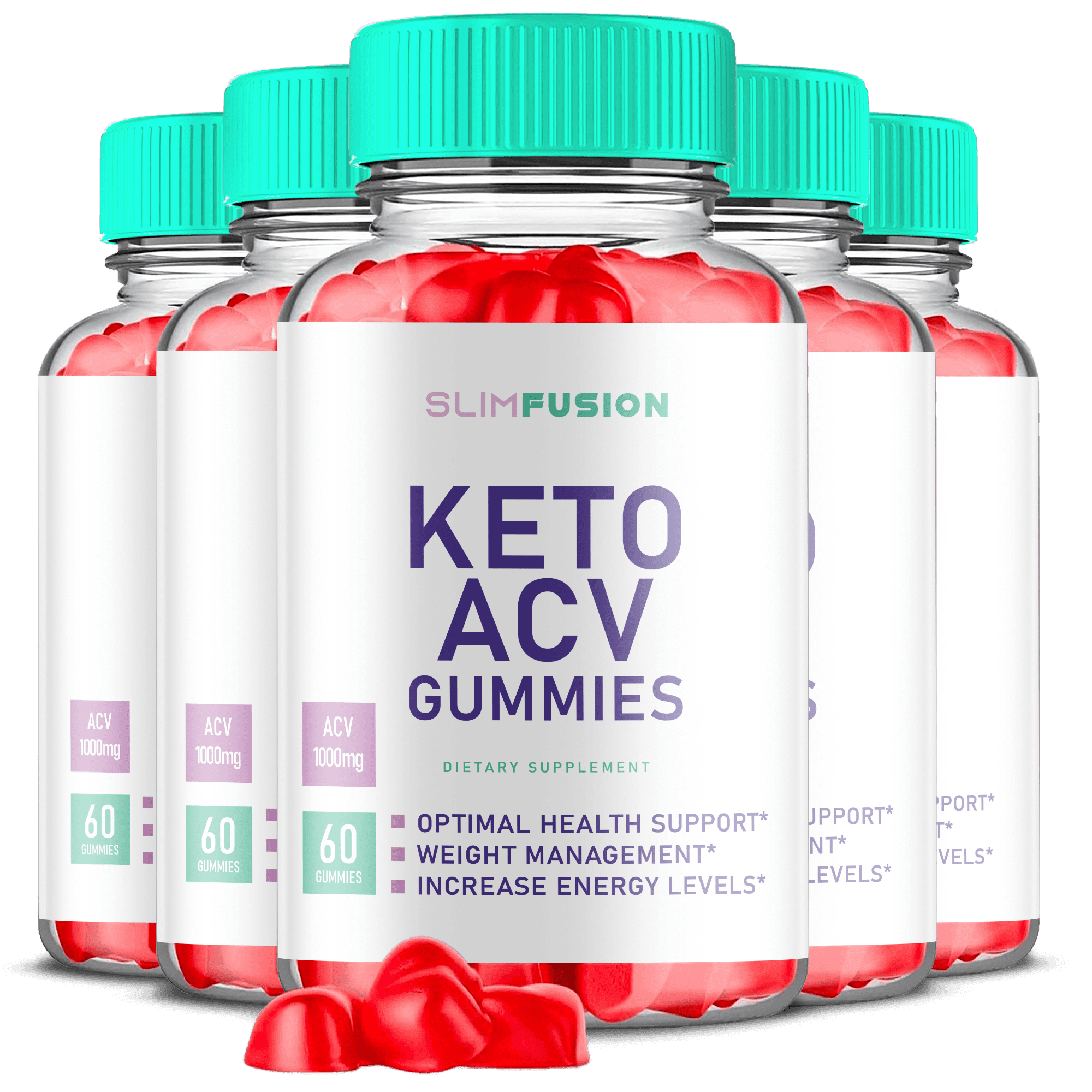 (5 Pack) Slim Fusion - Keto ACV Gummies - Apple Cider Vinegar Supplement for Weight Loss - Energy & Focus Boosting Dietary Supplements for Weight Management & Metabolism - Fat Burn - 300 Gummies